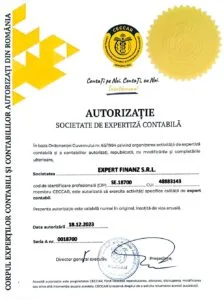Autorizație CECCAR Expert Finanz SRL – Societate de Expertiză Contabilă CIP SE.18700